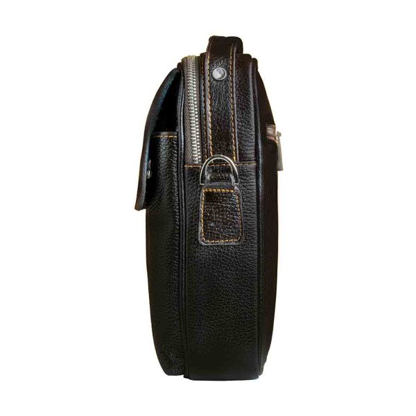 کیف دوشی اسپرت چرم طبیعی آوین چرم قهوه‌ای arvinleather AR-139