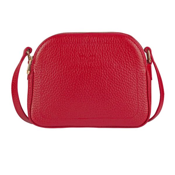 کیف دوشی زنانه چرم طبیعی آروین چرم قرمز کد AR-153 (2)