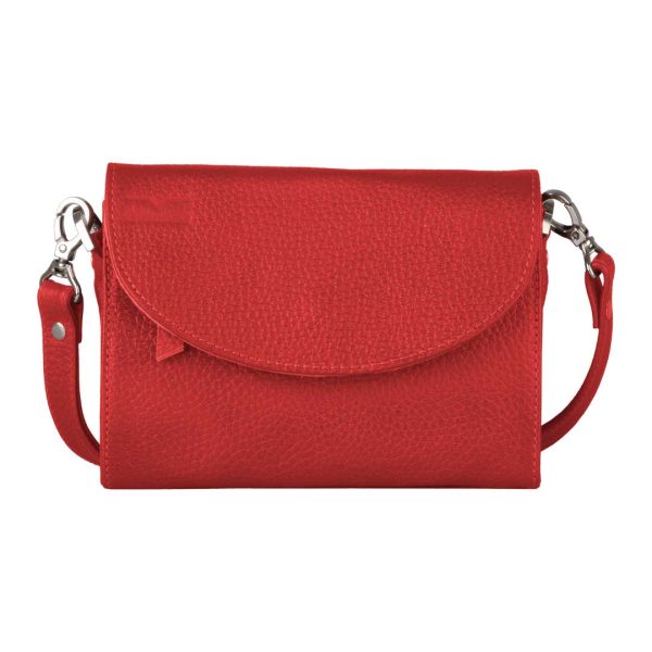کیف دوشی کوچک چرم طبیعی زنانه آوین چرم قرمز AR-116
