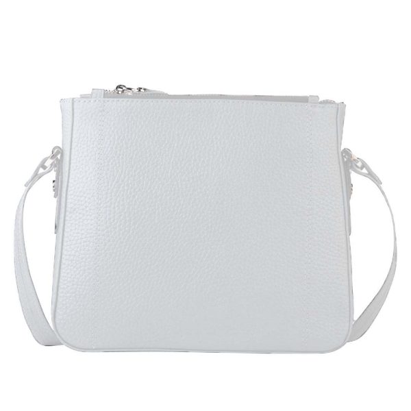 کیف دوشی زنانه چرم طبیعی سفید