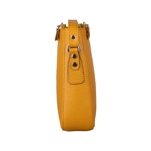 کیف دوشی چرم طبیعی زنانه آوین AR-117 چرم زرد